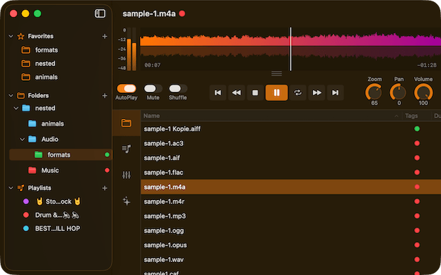 Ampado PRO file management on macOS