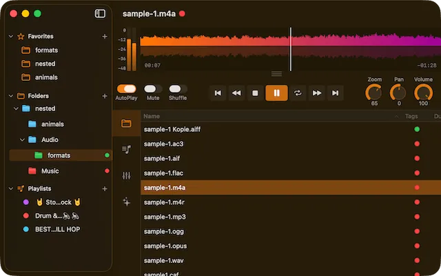 Ampado PRO file management on macOS